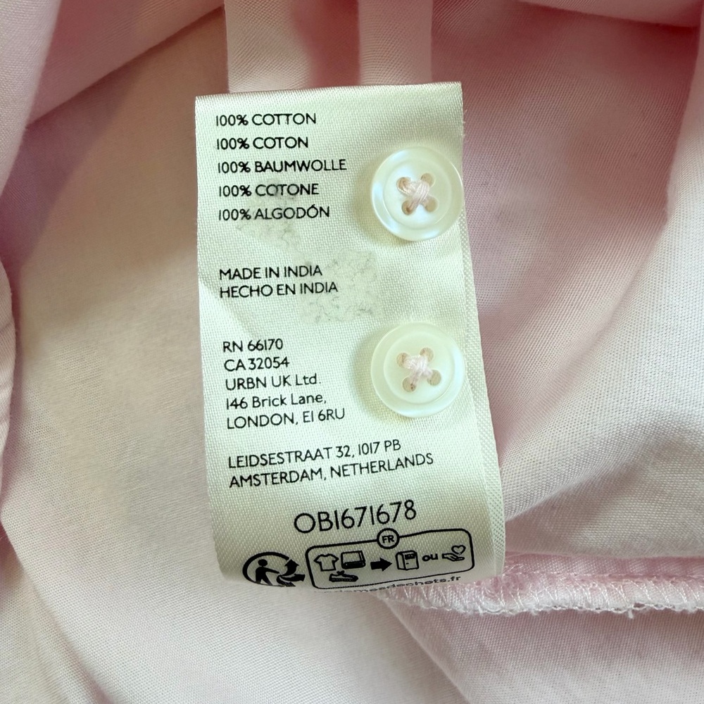 Anthropologie Maeve Bennett Oversized Button Down Shirt in Light Pink - Picture 6 of 8